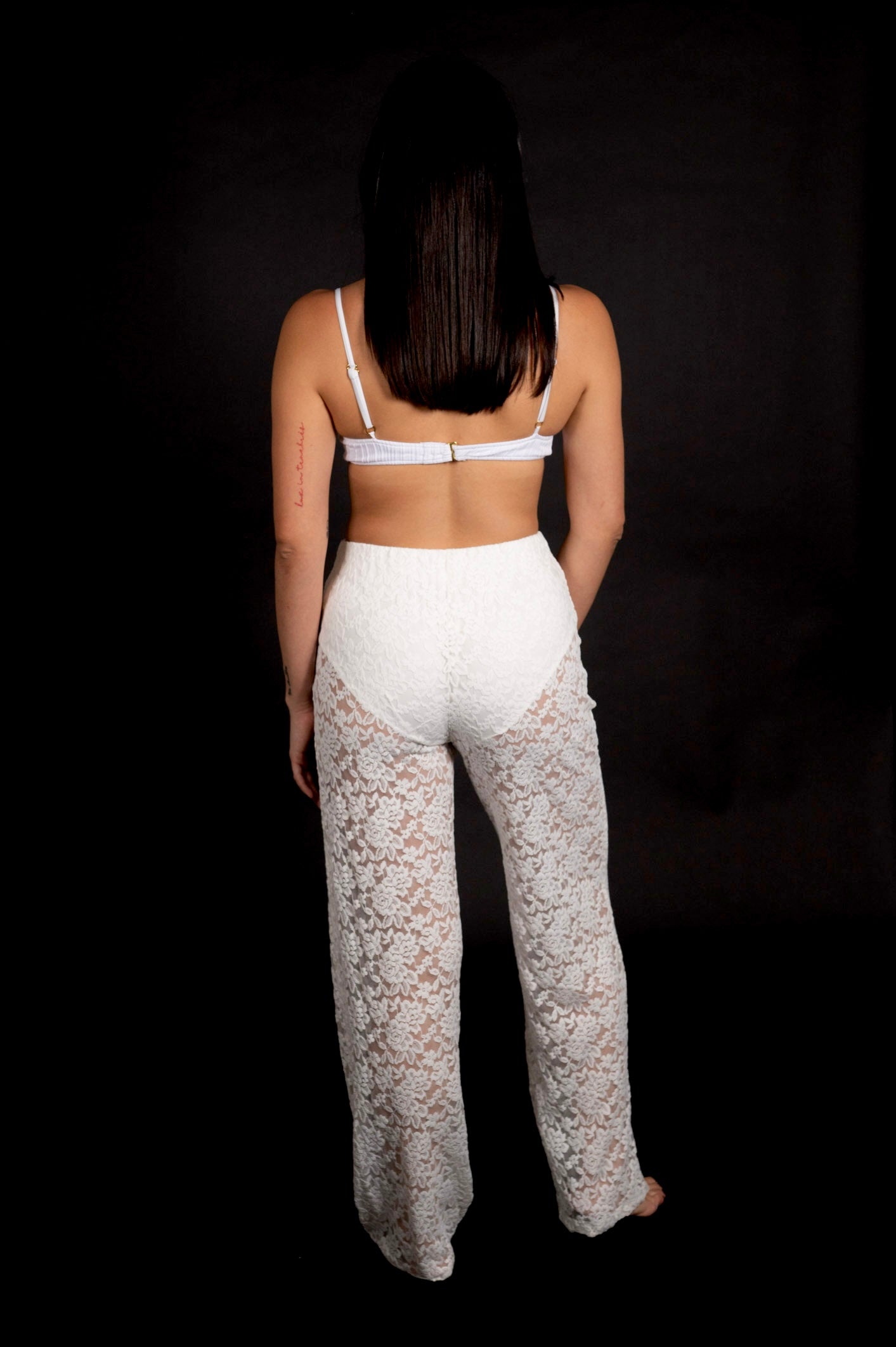 WHITE LACE PANT